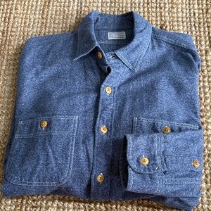J. Crew Indigo Shirt Jacket with Wooden Buttons